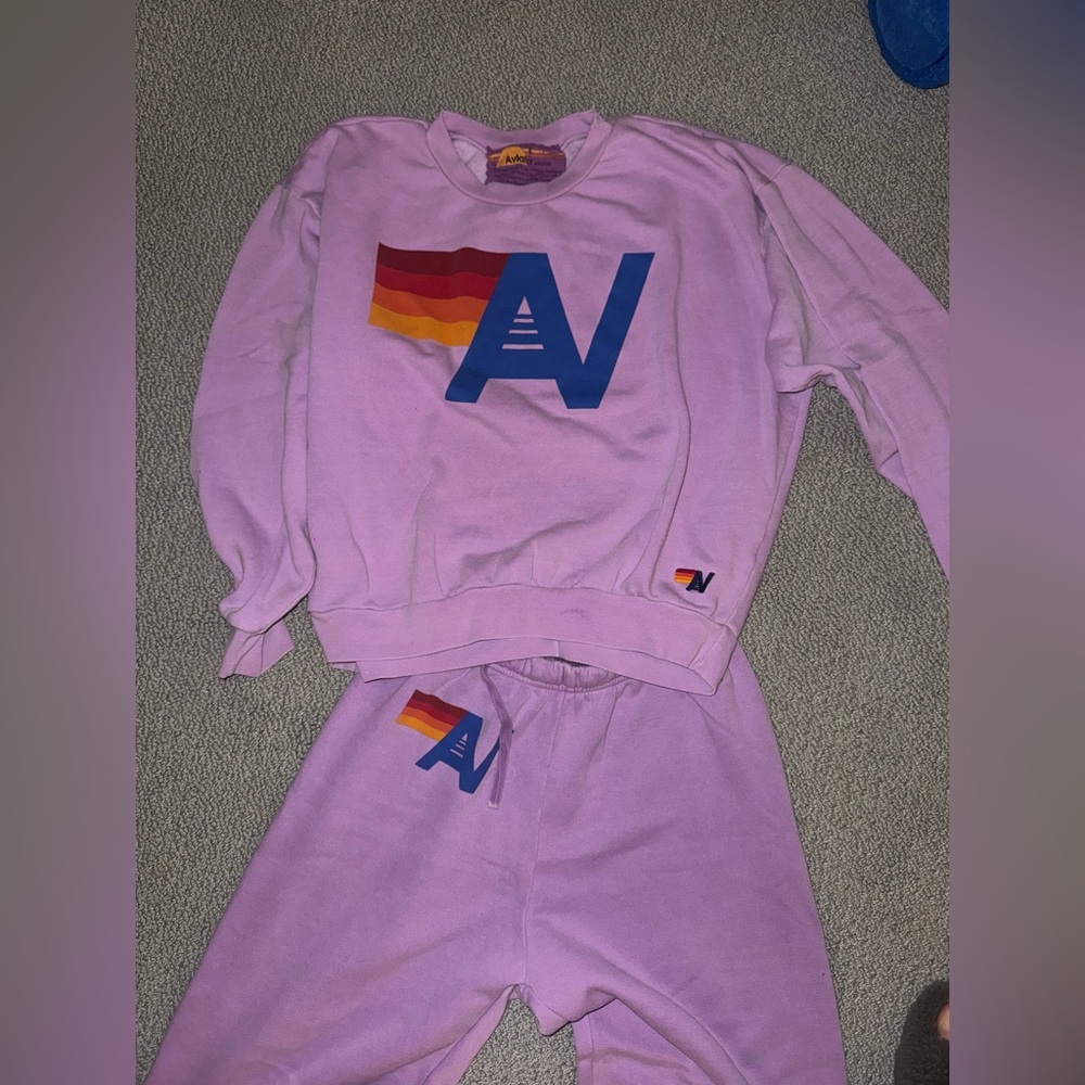 Aviator Nation Lavender Crewneck Set